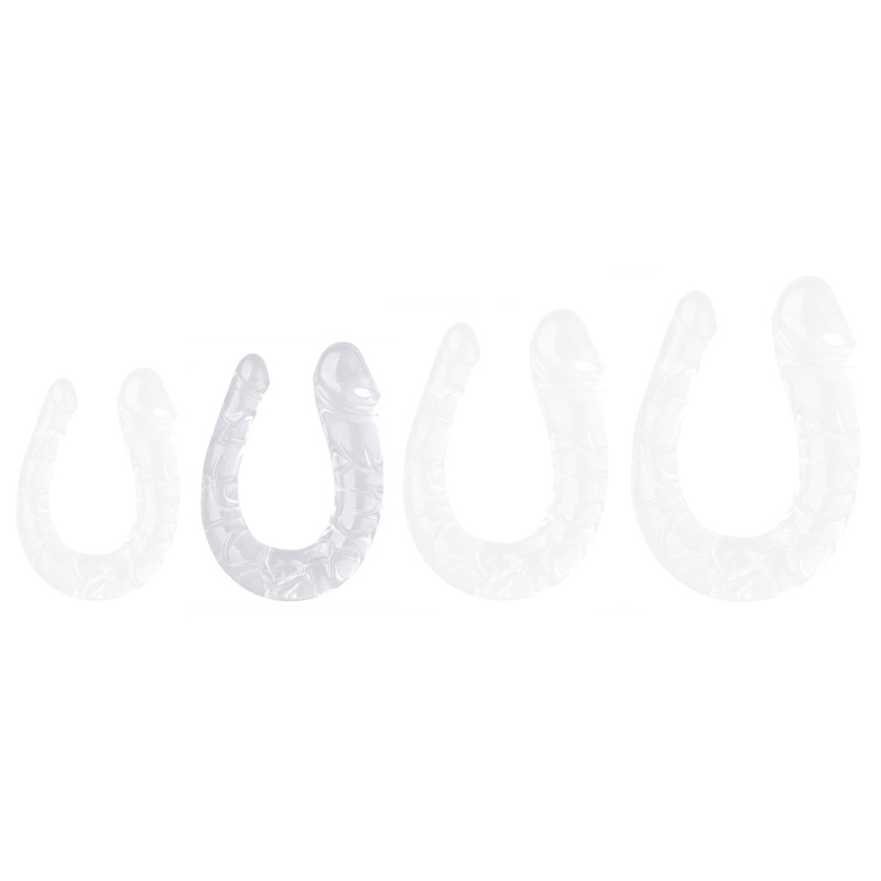 ClearlyHorny Double Gode transparent U Jelly M 15 x 4cm